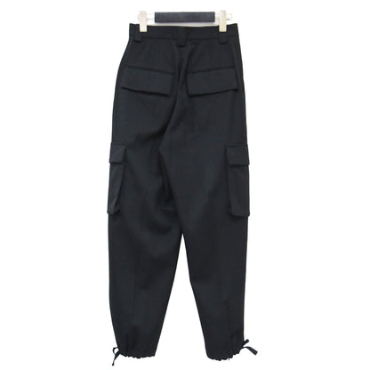 20秋冬 ドローコード カーゴパンツ / ストレート 裾絞り タック センタープレス ウール