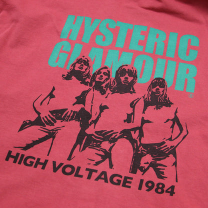 ロゴ グラフィック プリント ジップ パーカー / HIGH VOLTAGE 1984 フーディ スウェット 長袖 裏毛 コットン