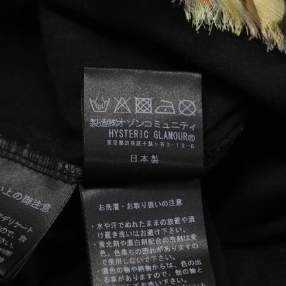 花柄 シフォン ドッキング Tシャツ / THUNDER MOUNTAIN カットソー 半袖 クルーネック パフスリーブ ロゴ グラフィック プリント