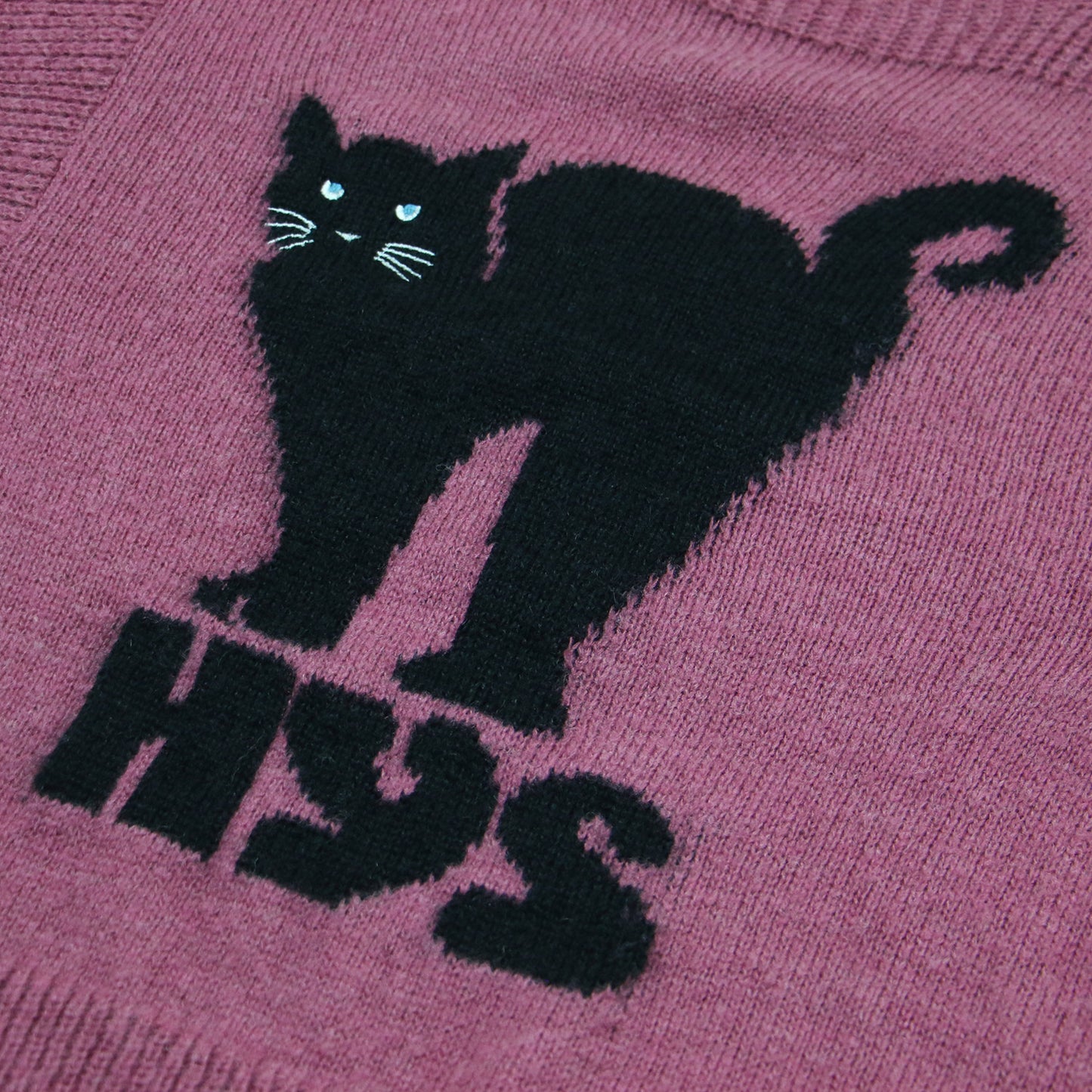 ブラック キャット ジャガード セーター / BLACK CAT ニット 長袖 ボトルネック ウール モヘヤ