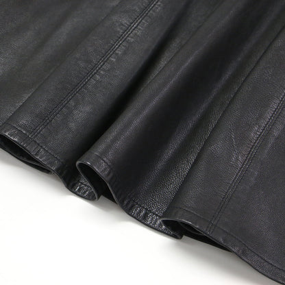 ラムレザー フレア ミニ スカート / Aライン 羊革