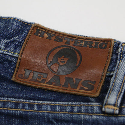 スタッズ付き デニム ショートパンツ / ローライズ カットオフ