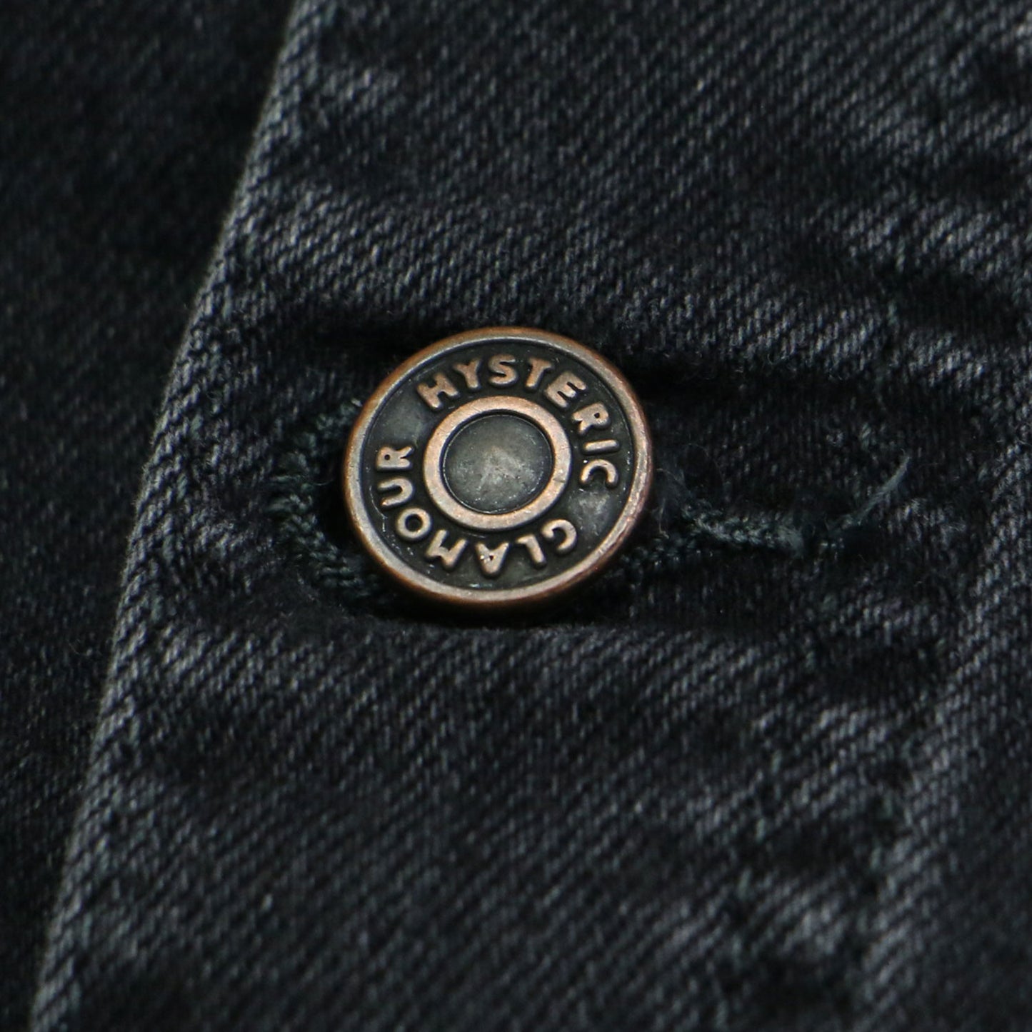 USED加工 ストレッチ デニム ロゴ プリント ビスチェ / キャミソール ショート丈 コットン