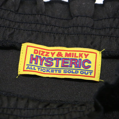 ハート ロゴ プリント ベロア カットソー / HEART Tシャツ プルオーバー 長袖 スタンドカラー ギャザー