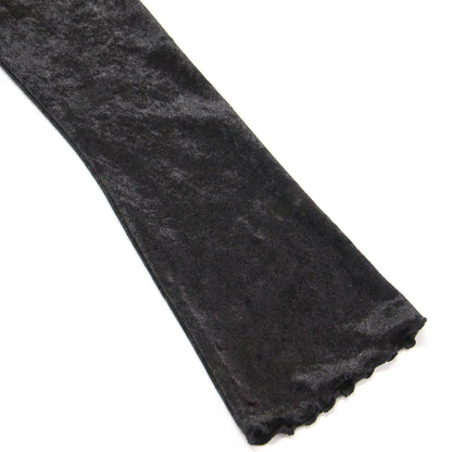 ハート ロゴ プリント ベロア カットソー / HEART Tシャツ プルオーバー 長袖 スタンドカラー ギャザー