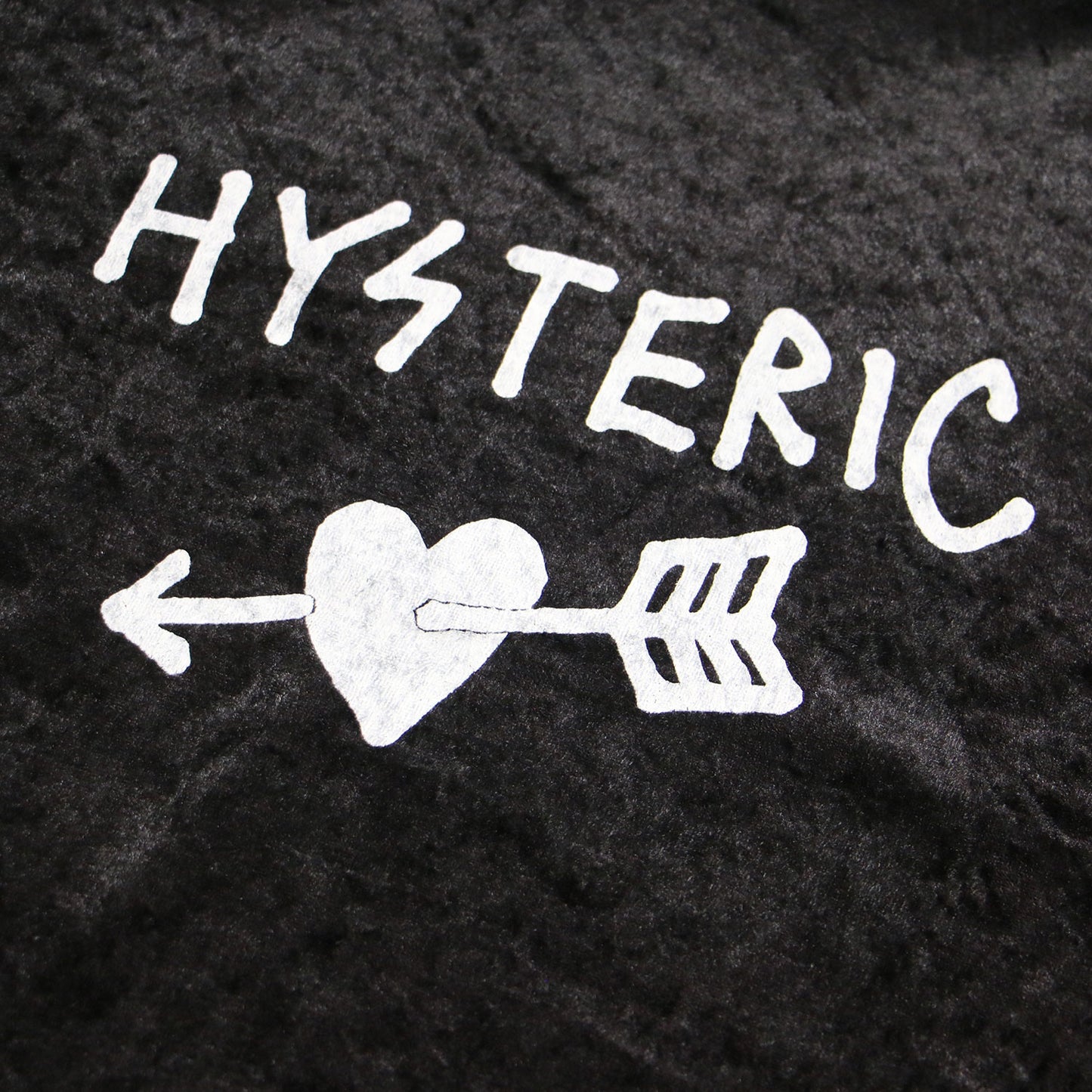 ハート ロゴ プリント ベロア カットソー / HEART Tシャツ プルオーバー 長袖 スタンドカラー ギャザー