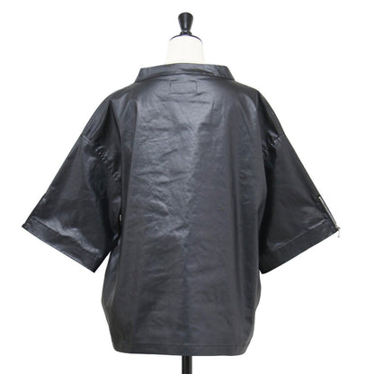 20秋冬 ベア プリント プルオーバー ブラウス / 五分袖 ボトルネック ワイド エステルツイル