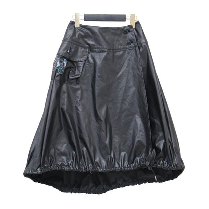 ベア プリント ラップ スカート / ミディ丈 バルーン Aライン アシンメトリー エステルツイル