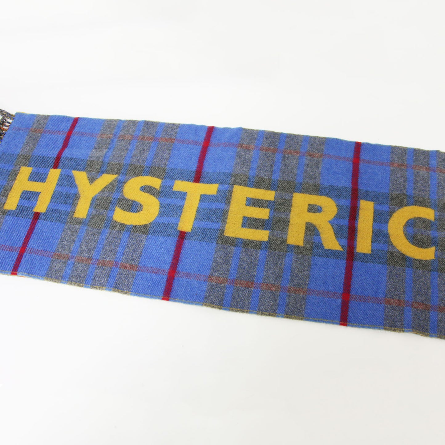 × BEGG&CO 別注 22秋冬 ラムウール カシミヤ チェック柄 ロゴ マフラー / CIRCLE LOGO リバーシブル フリンジ