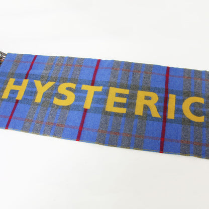 × BEGG&CO 別注 22秋冬 ラムウール カシミヤ チェック柄 ロゴ マフラー / CIRCLE LOGO リバーシブル フリンジ