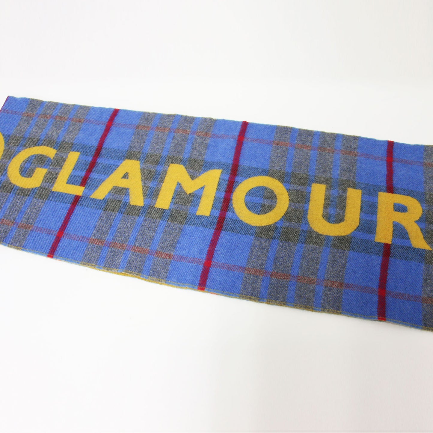 × BEGG&CO 別注 22秋冬 ラムウール カシミヤ チェック柄 ロゴ マフラー / CIRCLE LOGO リバーシブル フリンジ