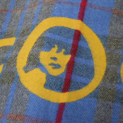 × BEGG&CO 別注 22秋冬 ラムウール カシミヤ チェック柄 ロゴ マフラー / CIRCLE LOGO リバーシブル フリンジ