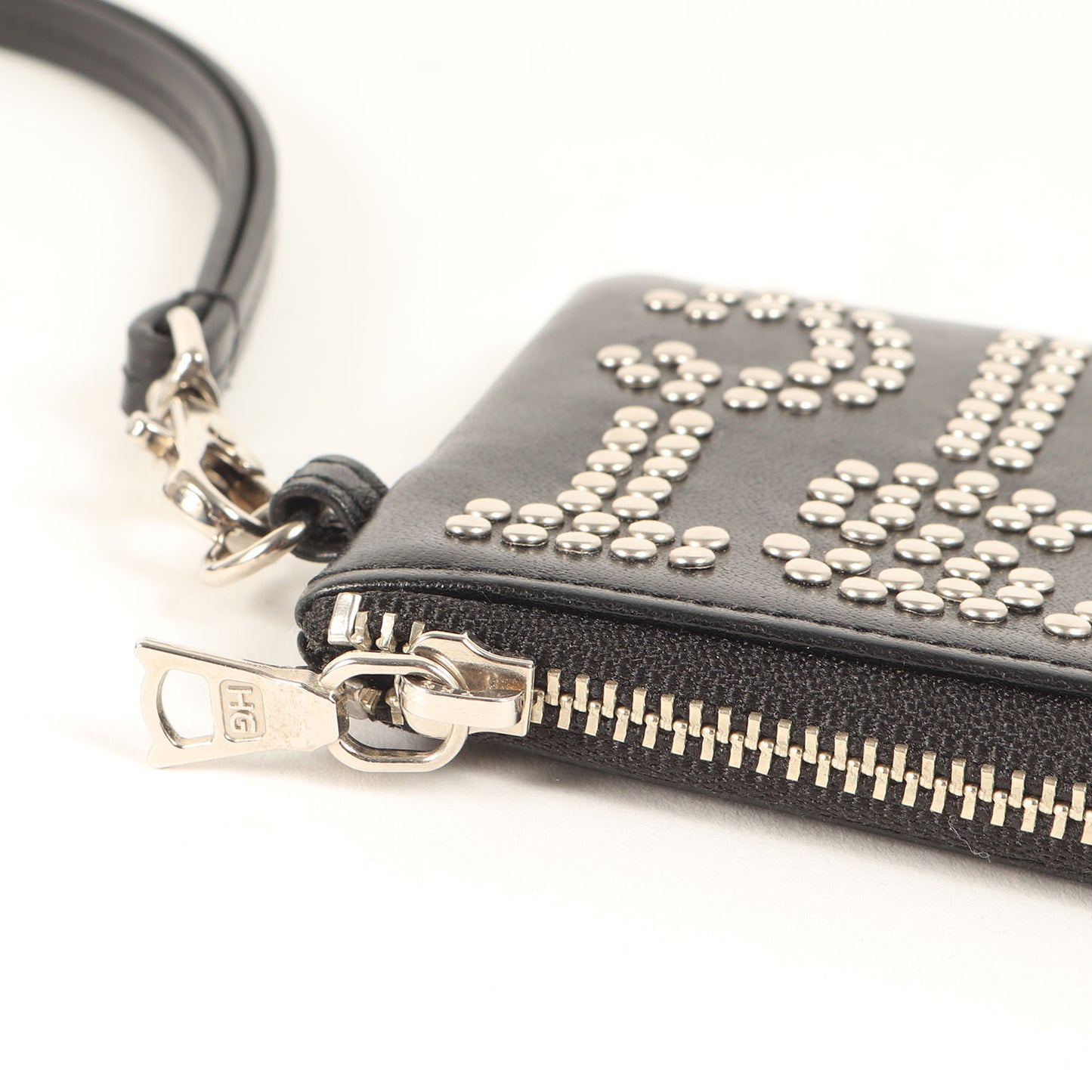 ロゴ スタッズ コインパース / LOGO STUDS 財布 パスケース コインケース ストラップ付き レザー