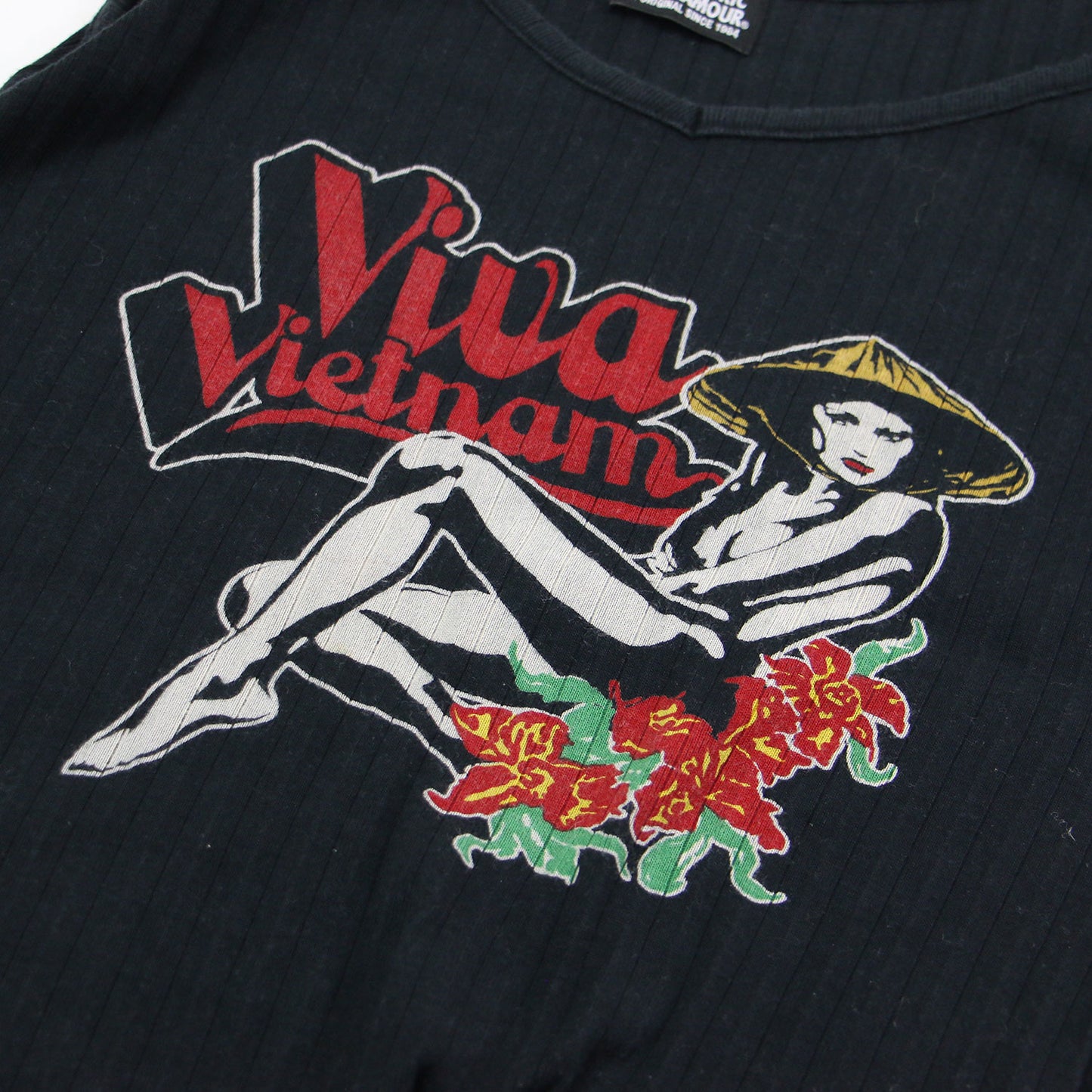 VIVA VIERNAM キャミソール / カットソー Vネック ガール ロゴ プリント コットン