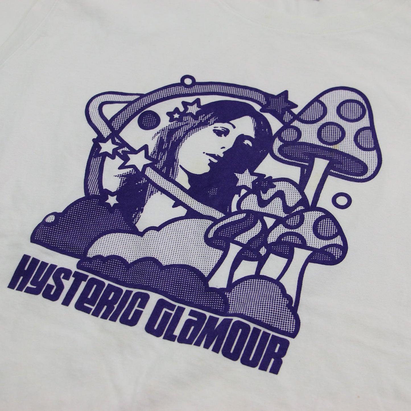 MUSHROOM ノースリーブ / タンクトップ カットソー クルーネック ガール プリント コットン