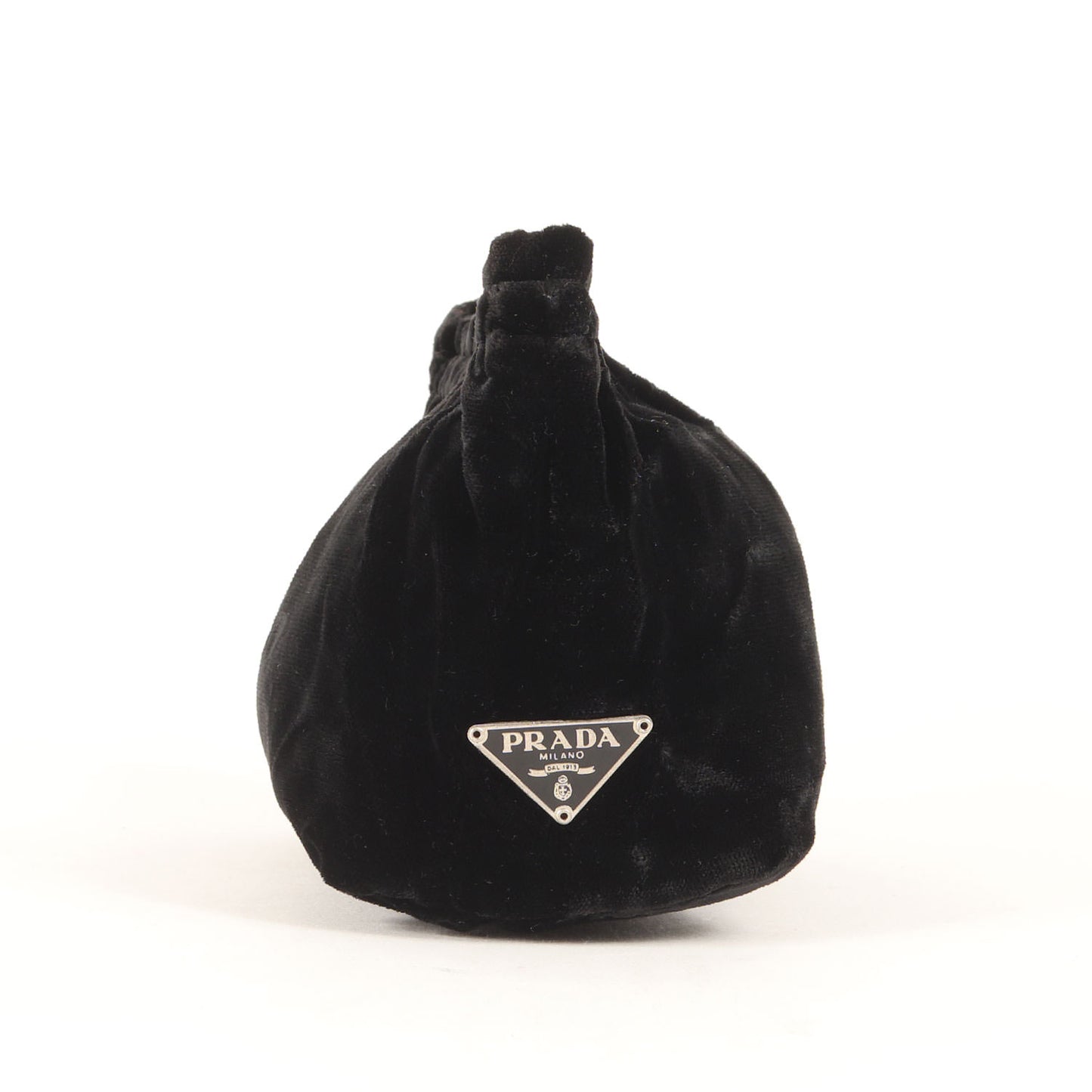 ベルベット ポーチ / 小物入れ ギャザー トライアングルロゴ ギャザー ファブリック ヴィンテージ