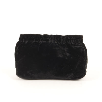 ベルベット ポーチ / 小物入れ ギャザー トライアングルロゴ ギャザー ファブリック ヴィンテージ