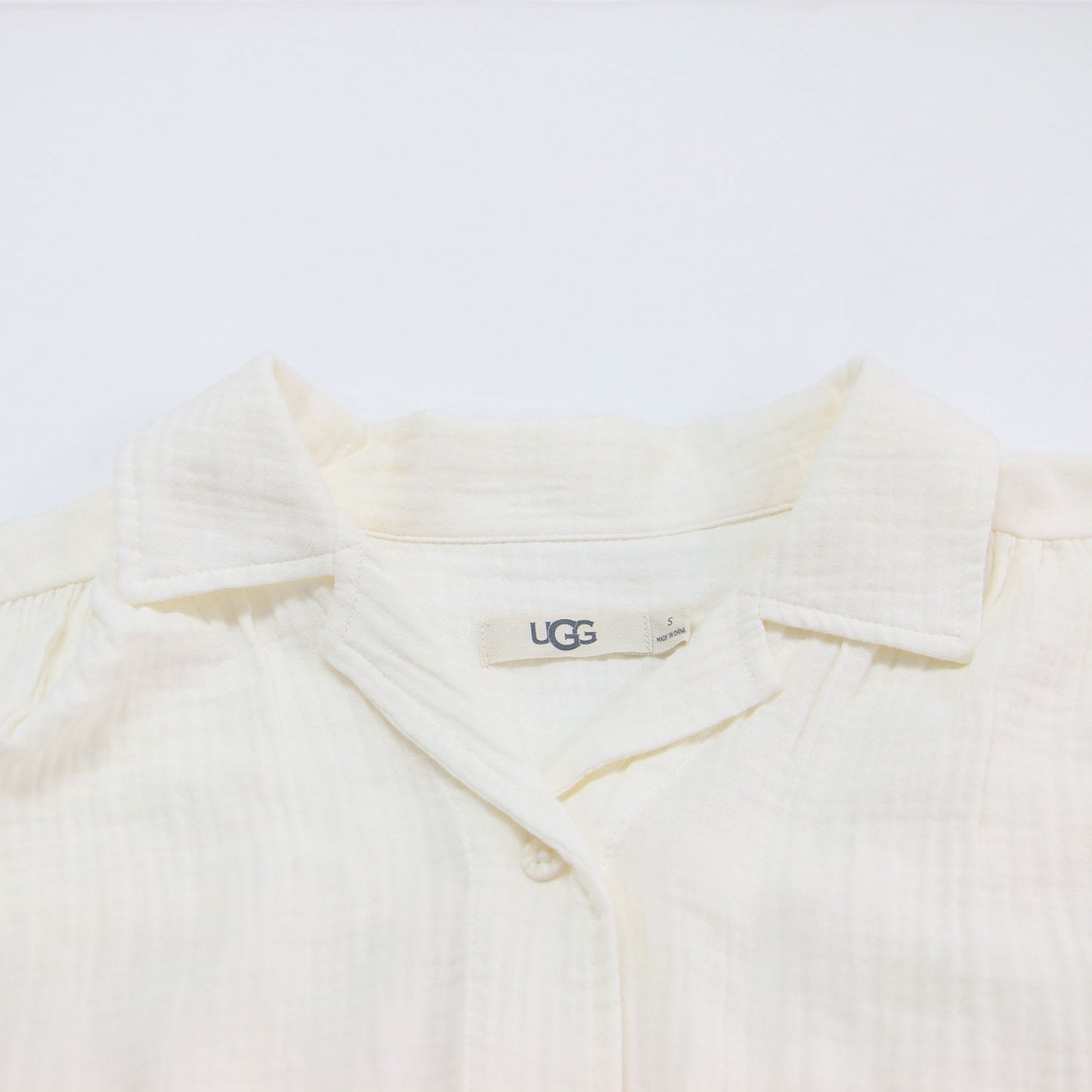 23春夏 コットン ガーゼ シャツ ワンピース / Anthea Dress ロング 長袖 オープンカラー ウエストベルト