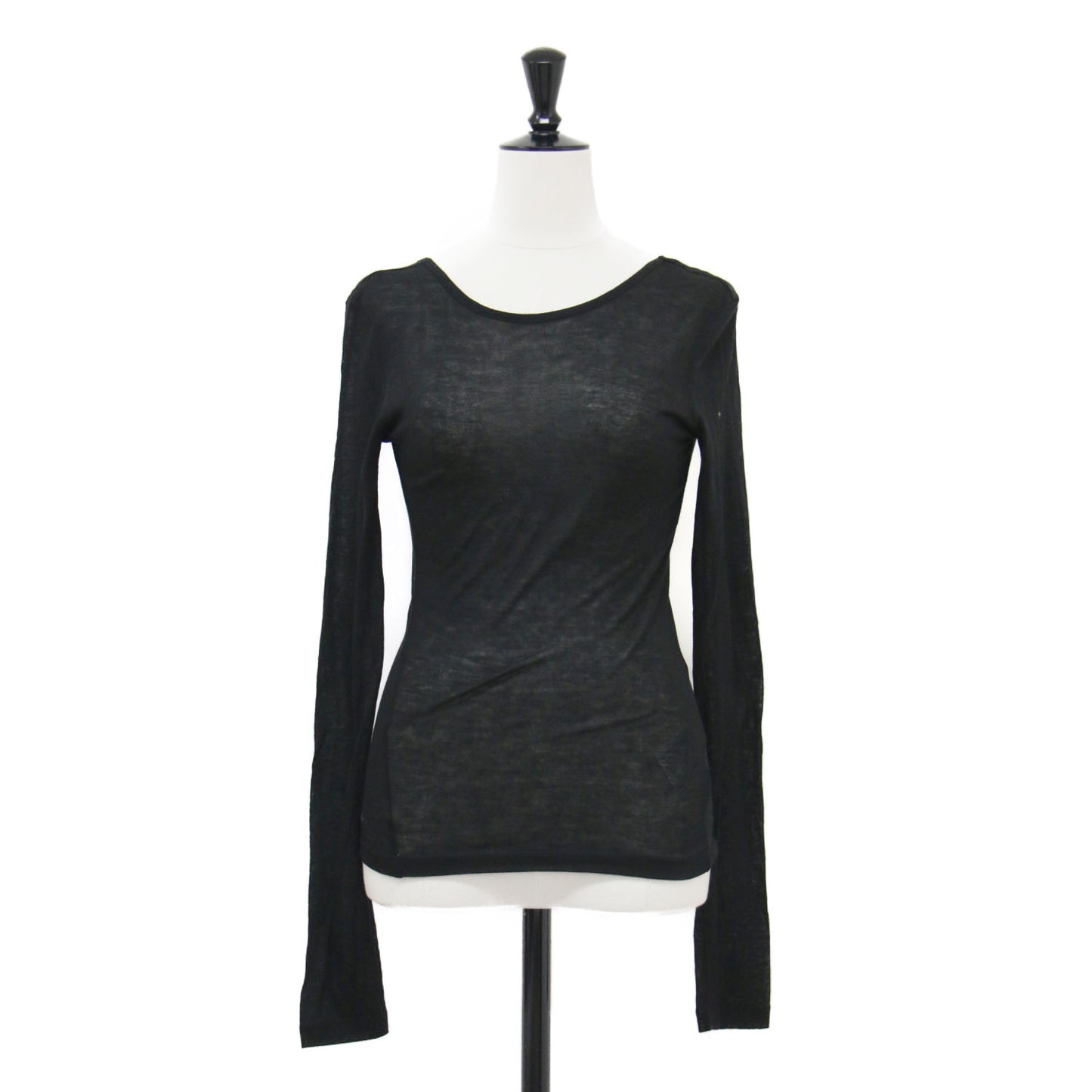 25春夏 バックオープン ロングスリーブ Tシャツ LOW BACK LONG SLEEVE T-SHIRT カットソー 長袖 シアー ウール