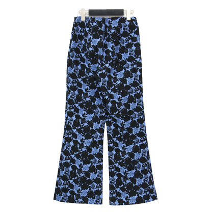 24年春夏 フラワー ジャガード フレア パンツ / ウエストゴム 花柄