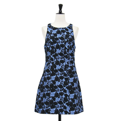 24春夏 フラワー ジャガード ミニ ワンピース / ドレス アメリカンスリーブ 花柄