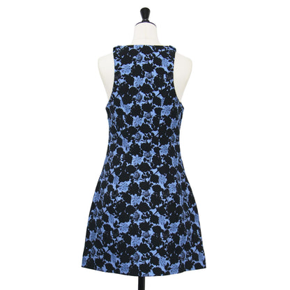 24春夏 フラワー ジャガード ミニ ワンピース / ドレス アメリカンスリーブ 花柄