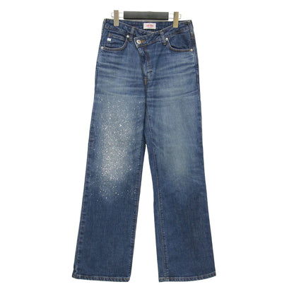 × FREAK'S STORE 別注 25春夏 グリッター ペイント クロスウエスト ストレート デニムパンツ / Cross Waist Straight Glitter コットン