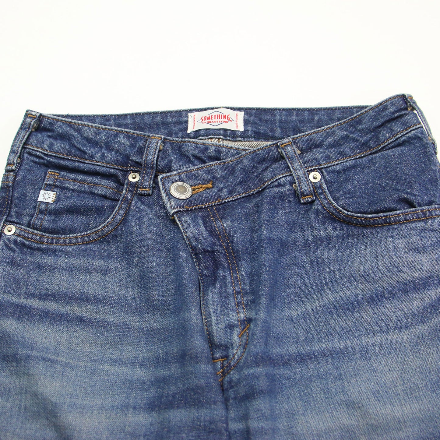 × FREAK'S STORE 別注 25春夏 グリッター ペイント クロスウエスト ストレート デニムパンツ / Cross Waist Straight Glitter コットン