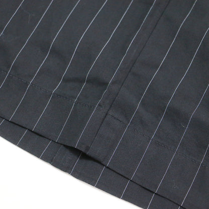 24秋冬 ボイルコットン ワイド イージーパンツ / ストレート ウエストゴム ドロスト ストライプ