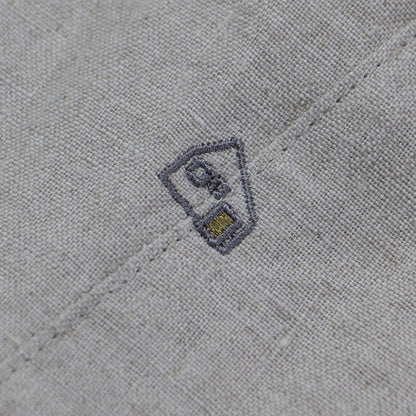 シャトルリネン バンドカラー ワンピース / ロング丈 長袖 ノーカラー ドロップショルダー ワイドシルエット