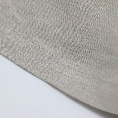 シャトルリネン バンドカラー ワンピース / ロング丈 長袖 ノーカラー ドロップショルダー ワイドシルエット