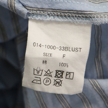 ゆるふわ コットン ショート スリーブ ロング シャツ / ワンピース 五分袖 スリット ストライプ