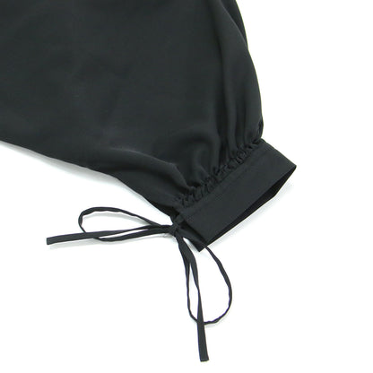 ツイル ビック シルエットドレス / ワンピース 七分袖 ロング バンドカラー スリット