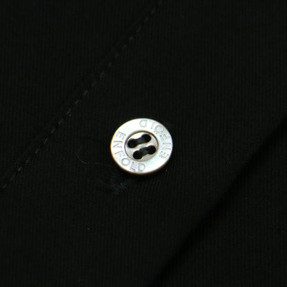 ツイル ビック シルエットドレス / ワンピース 七分袖 ロング バンドカラー スリット