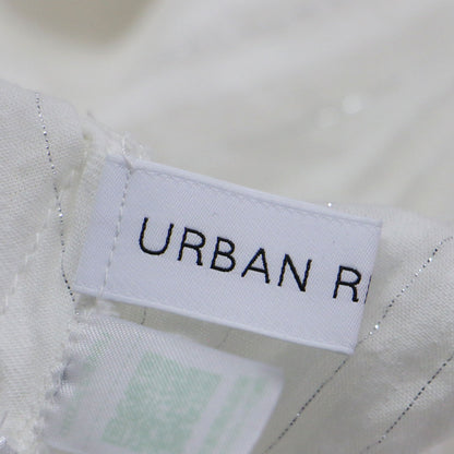 24春夏 ラメ ストライプ チュニック ブラウス / プルオーバー 長袖 スキッパー タッセル リボン スリット コットン