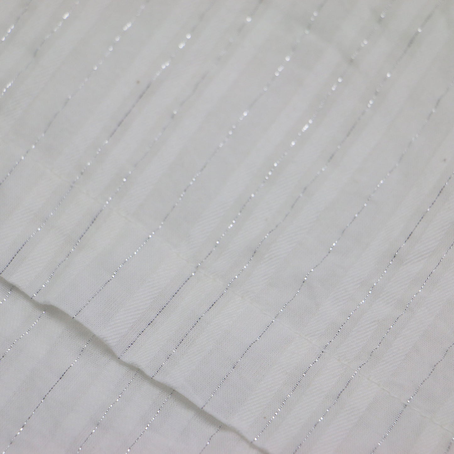 24春夏 ラメ ストライプ チュニック ブラウス / プルオーバー 長袖 スキッパー タッセル リボン スリット コットン