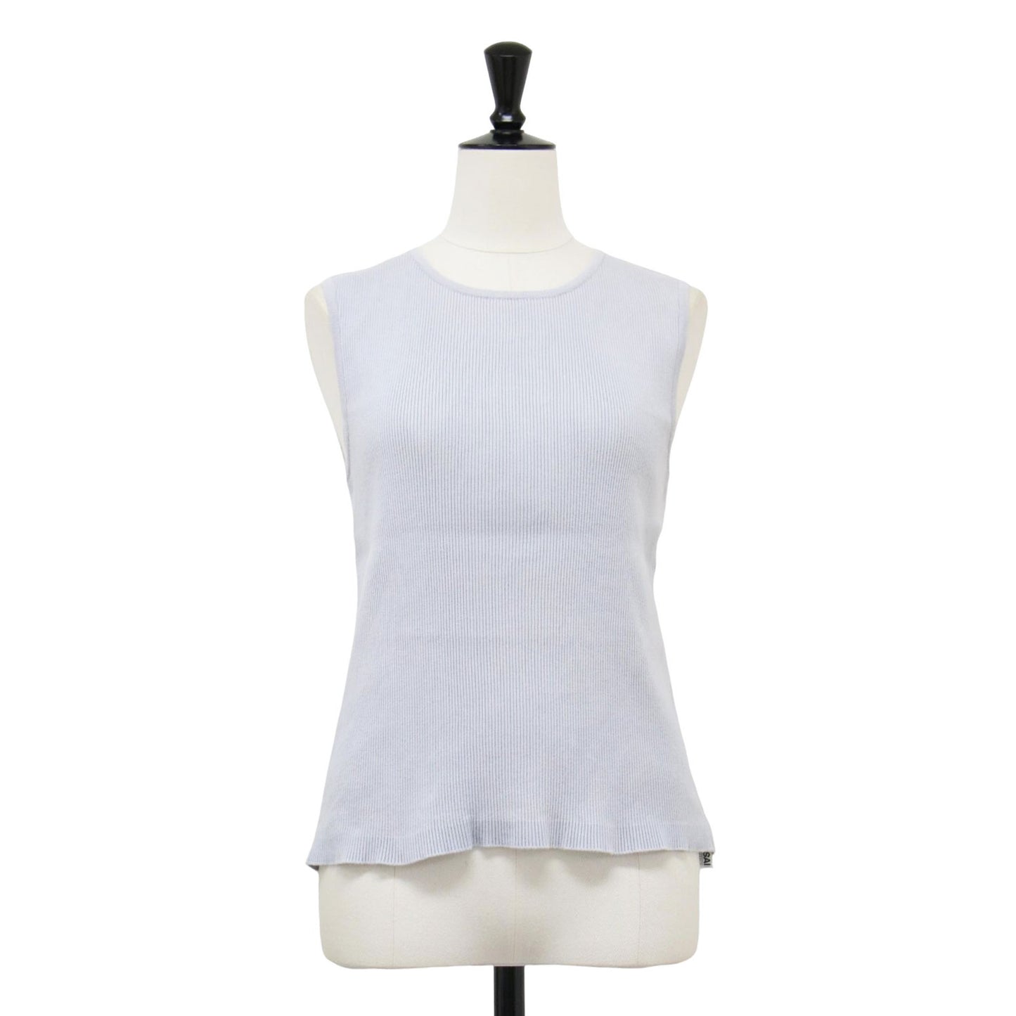 ハイゲージ ノースリーブ リブ ニット / HIGH GAUGE RIB KNIT SLEEVELESS タンクトップ クルーネック コットン