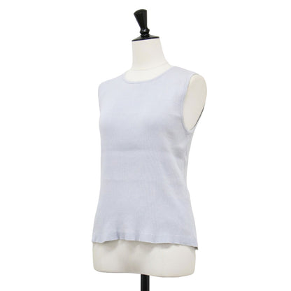 ハイゲージ ノースリーブ リブ ニット / HIGH GAUGE RIB KNIT SLEEVELESS タンクトップ クルーネック コットン