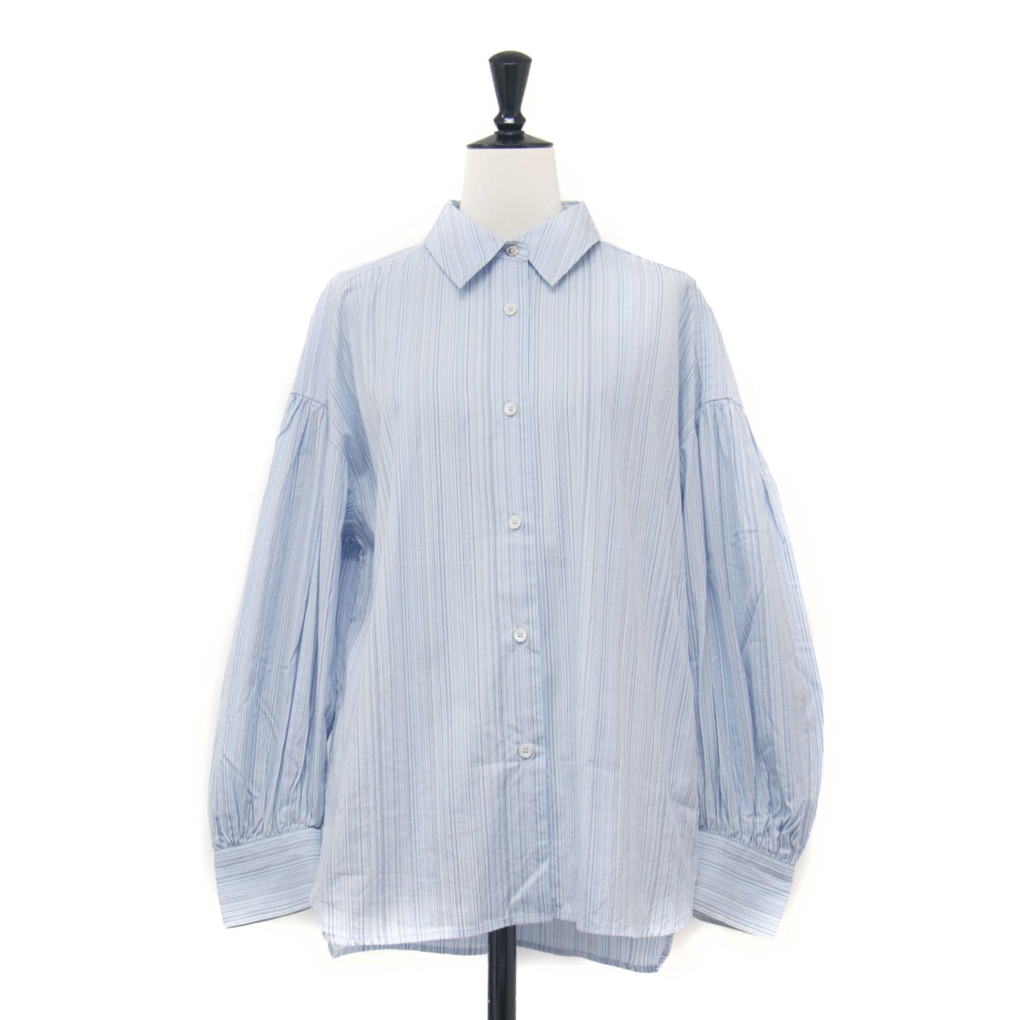 25春夏 シグネチャー ストライプ シャツ / Signature Stripe レギュラーカラー 長袖 ドロップショルダー バルーンスリーブ センターボックス コットン ウォッシャブル