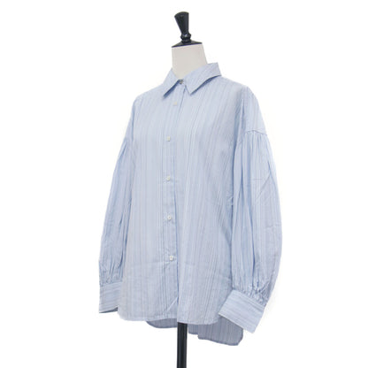 25春夏 シグネチャー ストライプ シャツ / Signature Stripe レギュラーカラー 長袖 ドロップショルダー バルーンスリーブ センターボックス コットン ウォッシャブル