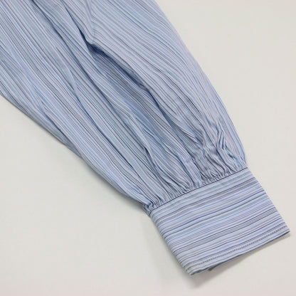 25春夏 シグネチャー ストライプ シャツ / Signature Stripe レギュラーカラー 長袖 ドロップショルダー バルーンスリーブ センターボックス コットン ウォッシャブル