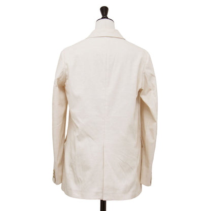 23春夏 リネンブレンド ダブル ジャケット / 長袖 メタルボタン スリット オーバーサイズ コットン