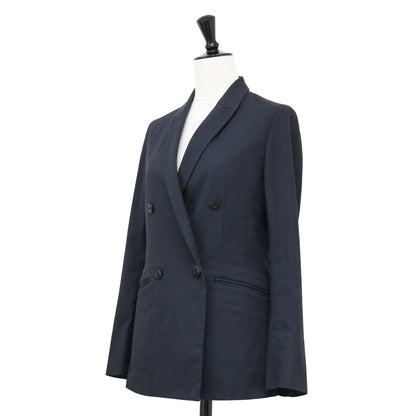 21春夏 リネンブレンド ダブル ジャケット / 長袖 テーラード スリット コットン