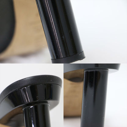 メッシュ ミュール サンダル / ヒール ポインテッドトゥ レザー