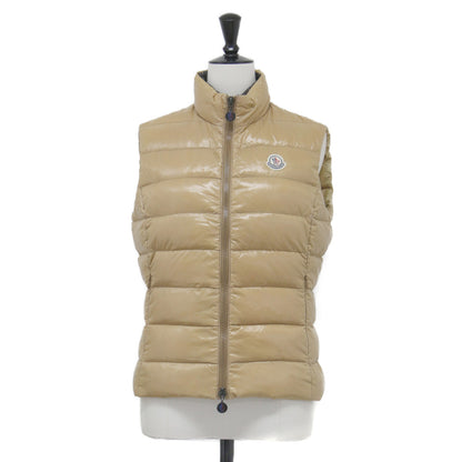 ダウンベスト GHANY GILET / スタンドカラー ダブルジップ ワッペン ロゴ ナイロン
