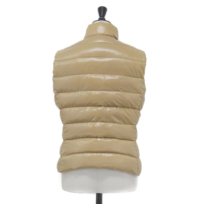 ダウンベスト GHANY GILET / スタンドカラー ダブルジップ ワッペン ロゴ ナイロン