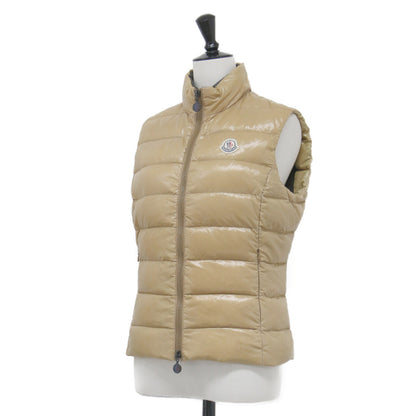 ダウンベスト GHANY GILET / スタンドカラー ダブルジップ ワッペン ロゴ ナイロン