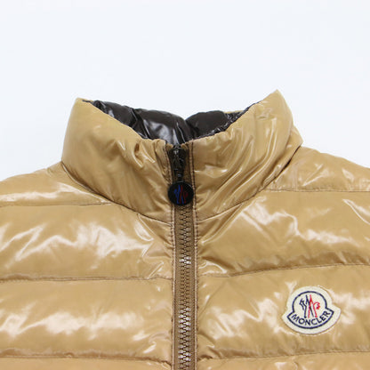ダウンベスト GHANY GILET / スタンドカラー ダブルジップ ワッペン ロゴ ナイロン