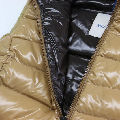 ダウンベスト GHANY GILET / スタンドカラー ダブルジップ ワッペン ロゴ ナイロン