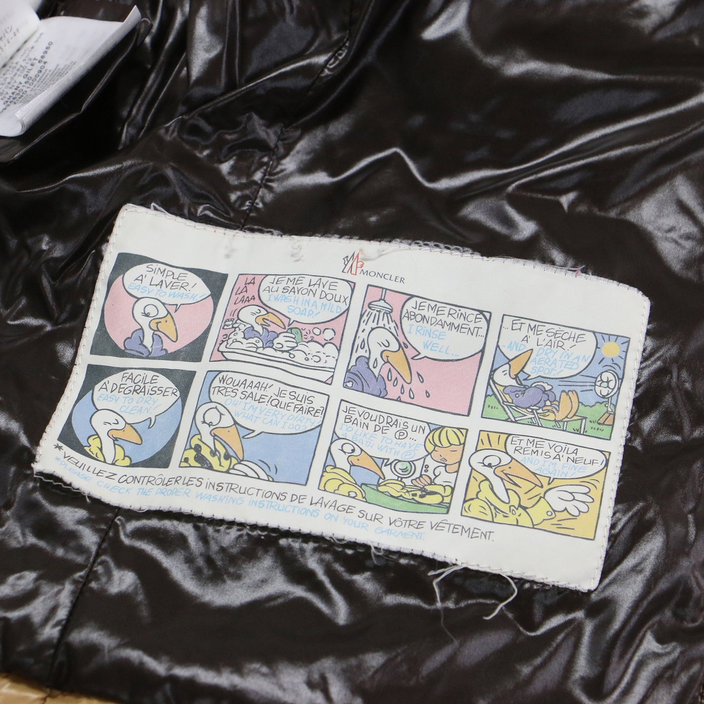 ダウンベスト GHANY GILET / スタンドカラー ダブルジップ ワッペン ロゴ ナイロン